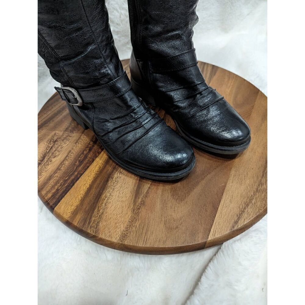 Baretraps Boots Womens 8.5 M Saydo Knee High Tall Riding Black Leather Zipper View 5